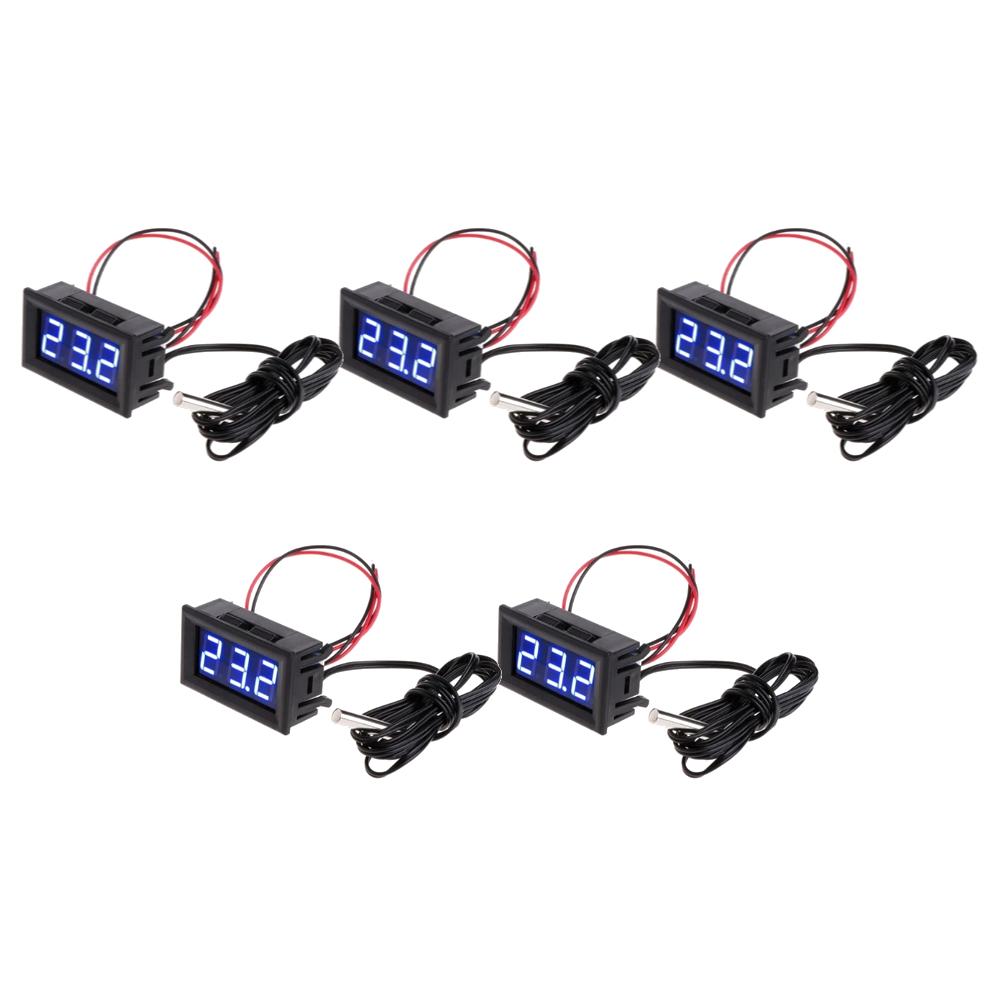 1/3/5Pcs DC 12V Mini LED Digital Temperature Sensor Module Meter Detector Thermometer Tester Panel Gauge with Sensors Probe
