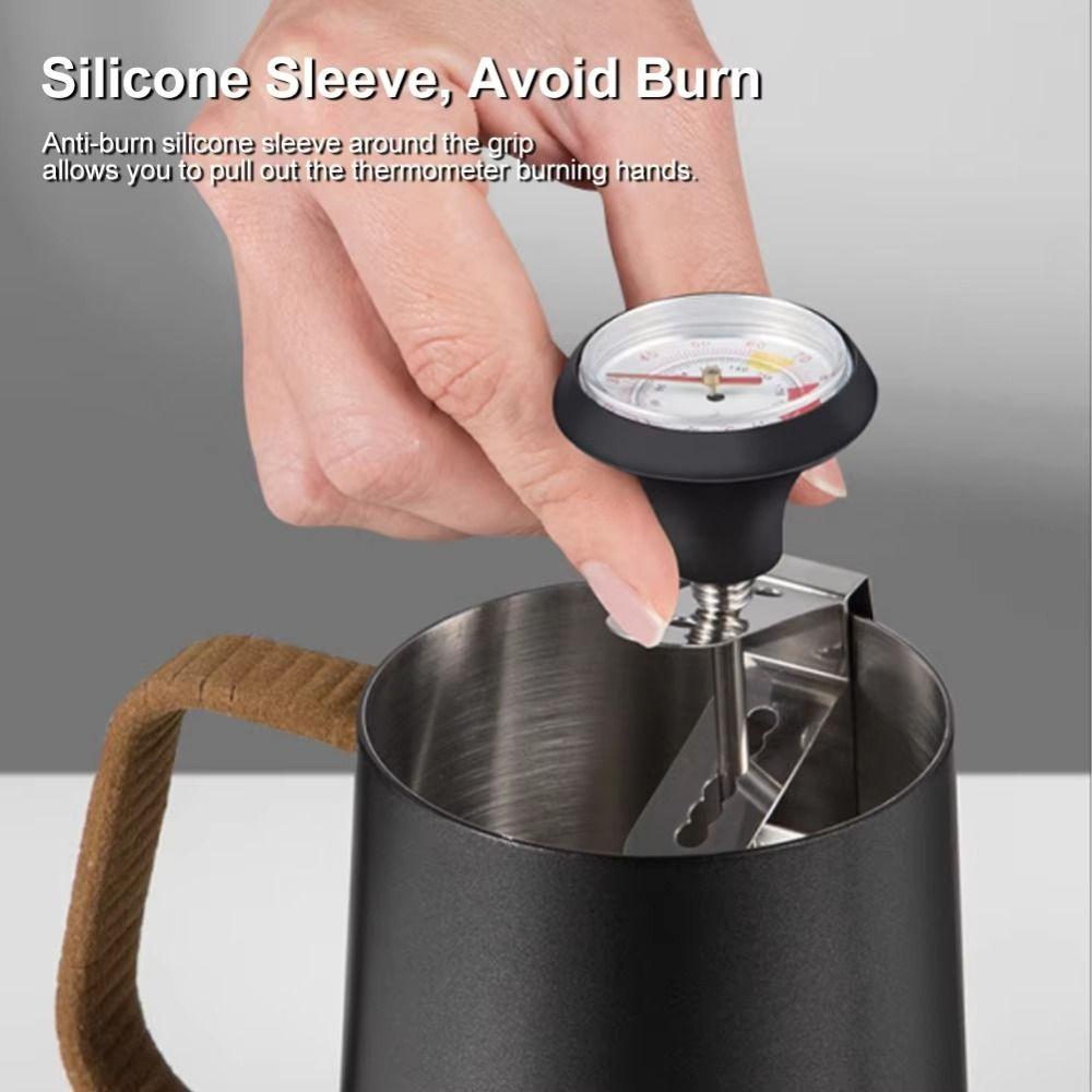 Stainless Steel Coffee Temperature Meter Clip-on Hand Brewed Temperature Monitor  Cafe