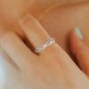 Silvery Plated Infinity Loop Synthetic Cubic Zirconia Ring for Women Minimalist Stackable Jewelry Gift