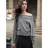 Women's Lambswool Off-Shoulder Knit Sweater