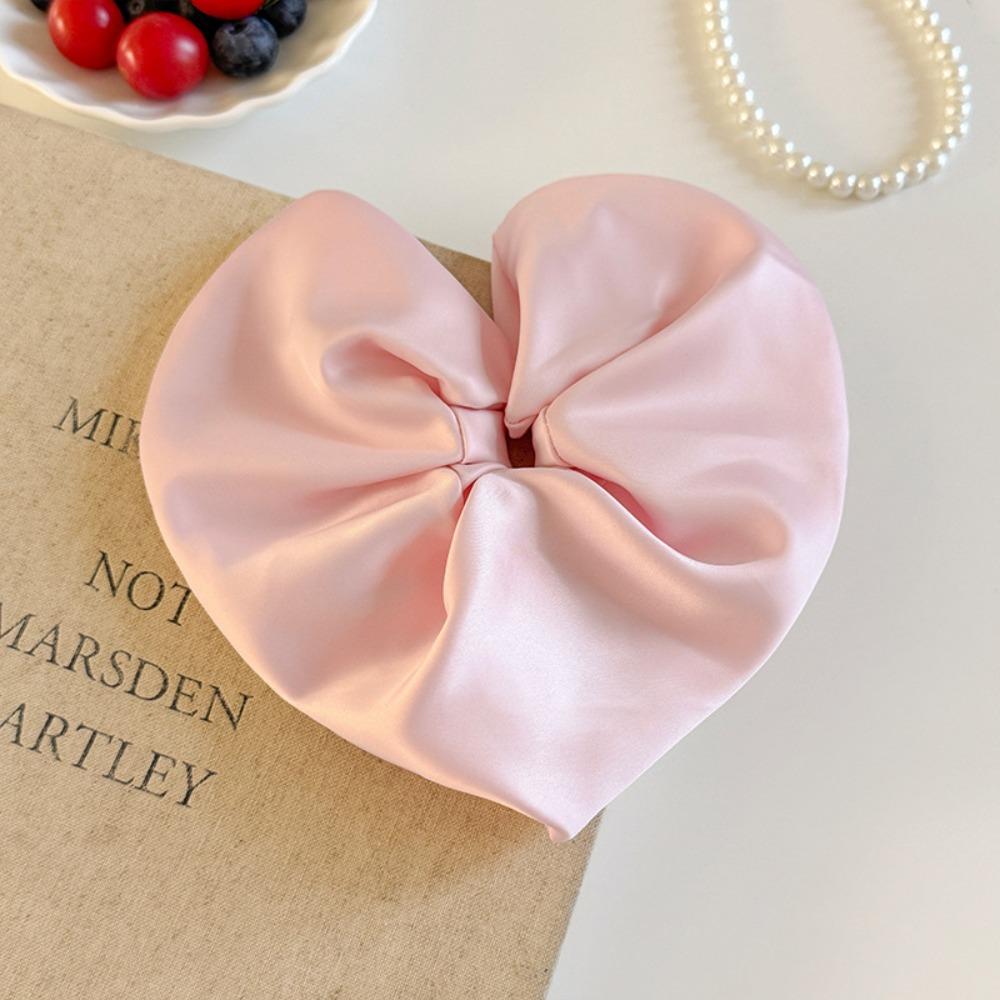 Love Large Satin Hair Scrunchies Heart Shape Ponytail Elastic Rubber Band  Ladies