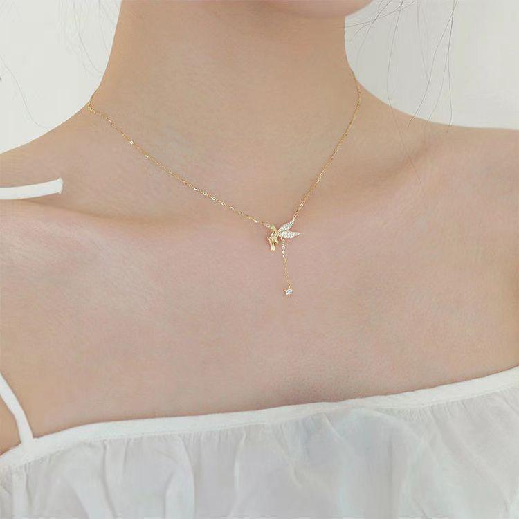 Angel Elf Star Tassel Pendant Necklace - Elegant Light Luxury Clavicle Chain
