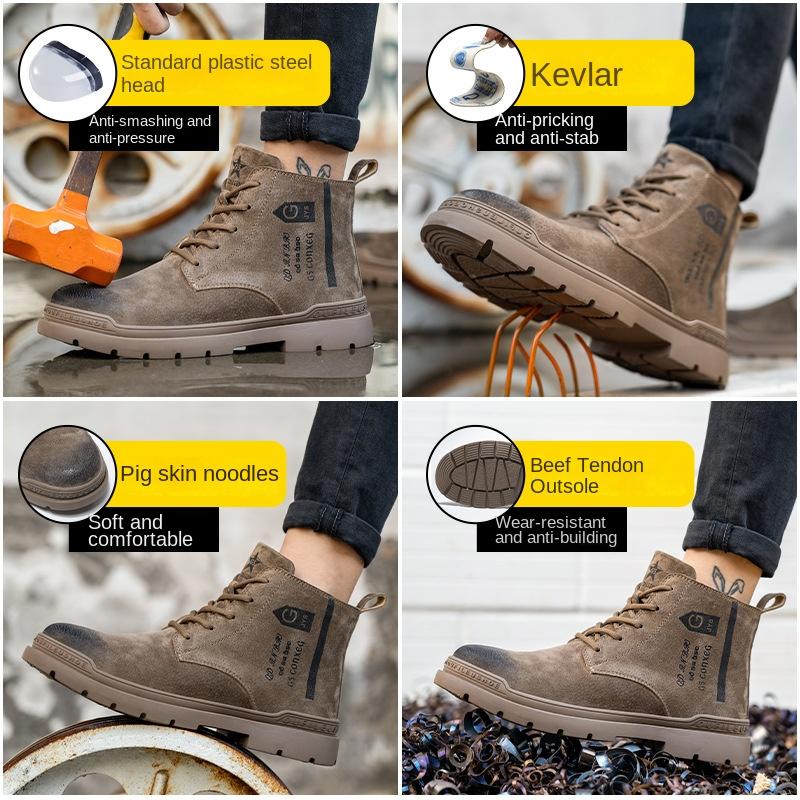 Arbeitsversicherungsschuhe, Isolierung 6KV, Anti-Smashing- und Anti-Piercing-Arbeitsschuhe, mittlerer Schaft, Sicherheitsschuhe für Elektroschweißen