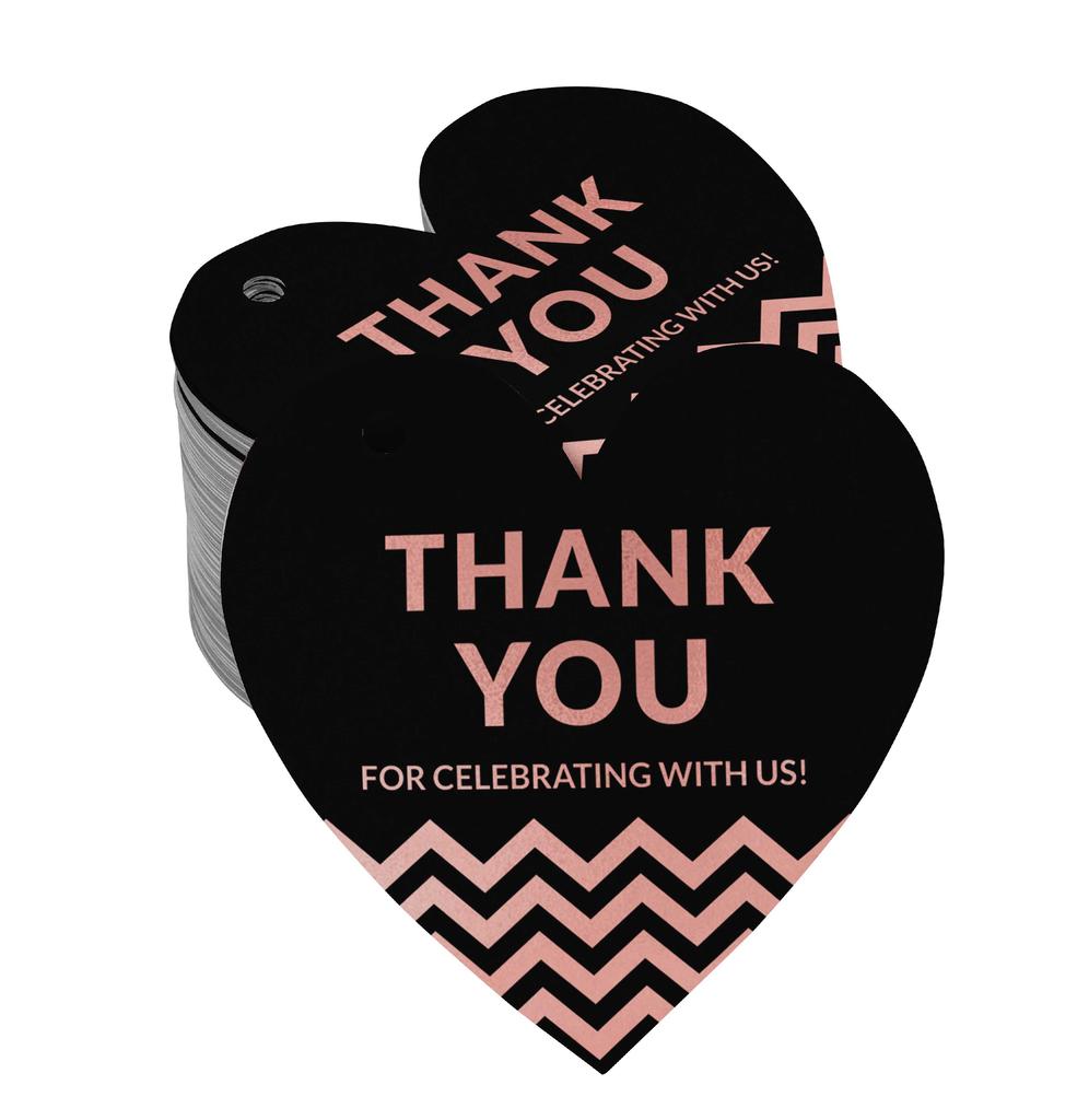 Inkdotpot Danke, dass Sie mit uns gefeiert haben Junggesellinnenabschied-Babyparty-Ruhestand-Hochzeit-Geburtstag Flaschenanhänger Echte Silberfolie Gastgeschenk Anhänger Packung von