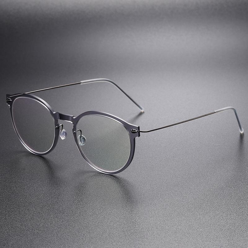 Ultra-Light Pure Titanium Eyeglasses Frame with Transparent Nylon for Myopia – Fashionable and Versatile Design (Model 6603)