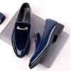 Men Dress Shoes Business Formal Men Loafers Men Winter Breathable Plus Velvet Warm British Black Round Head Wedding Shoes