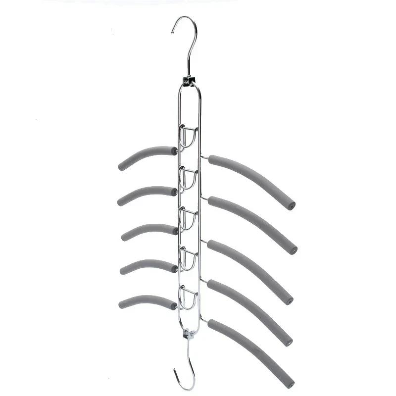 Metal Clothing Hangers, 5 Layers Anti Slip Padded Closet Organizer,Space Saving Magic Drying Rack, Heavy for Coat Suits Sweaters