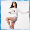 Li Ning Running Series Sports Casual Minimalist Solid Color Mirror Sun Protection Jacket Hooded Zipper Coat Women Jacket Champagne-White AFDV252-1