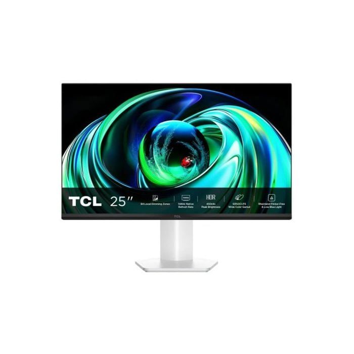 Monitor TCL 25G54 25" FullHD 144Hz IPS Mini LED HDR10 Blanco Regulable