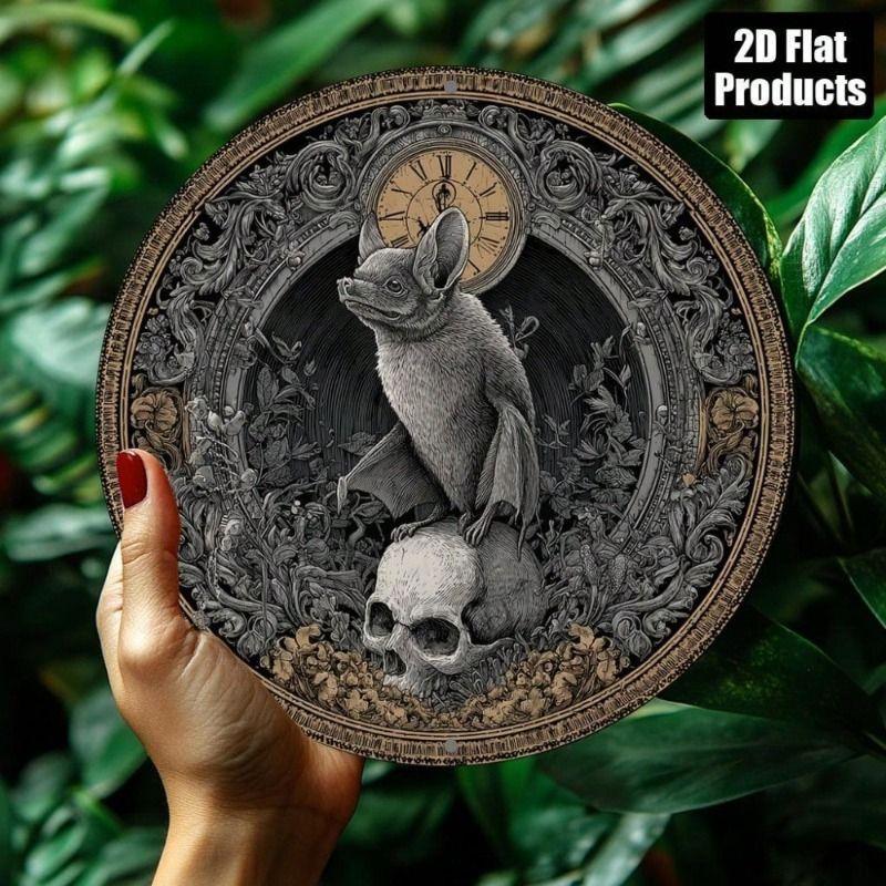 Retro Metal Tin Sign Art Circle 20x20cm Wall Decor for Living Room Bedroom