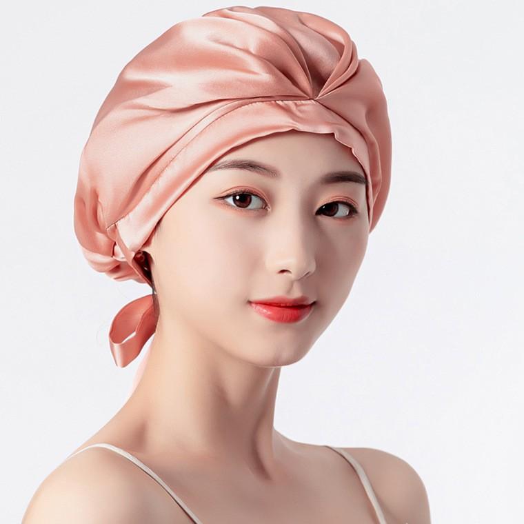 Luxury Pure Silk Turban Designer Silk Satin Sleep Bonnets Women Edge Wraps Mulberry Silk Hair Bonnet