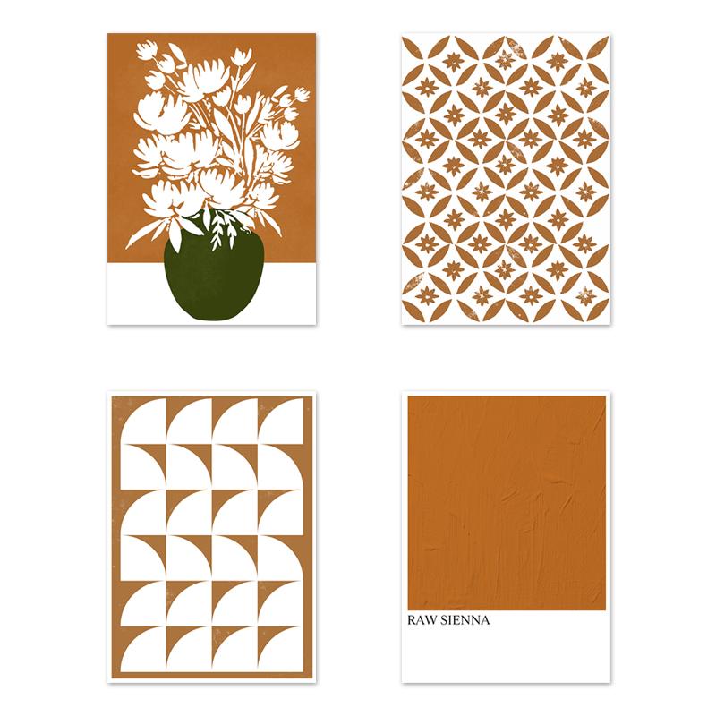 

Абстрактные геометрические настенные картины, скандинавская ваза, холст, картина, украшение, коричневые постеры и принты для гостиной, домашний декор 21x30cm No Framed