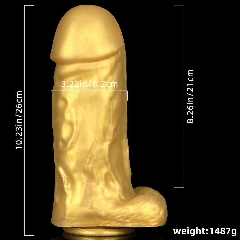 MoDi Velké dildo sexuální hračky pro ženy Měkké silikonové zlaté dildo Realistické penis pro anální orgasmus Sexuální hračka pro dospělé