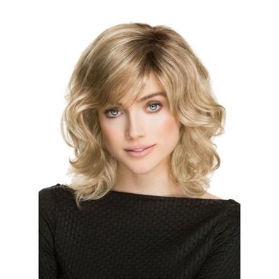 Krátka kučeravá blond parochňa Nadýchané syntetické parochne Tepelne odolné vlákno pre ženy Každodenné používanie Parochňa z falošných vlasov s ofinou Prirodzene vyzerajúca