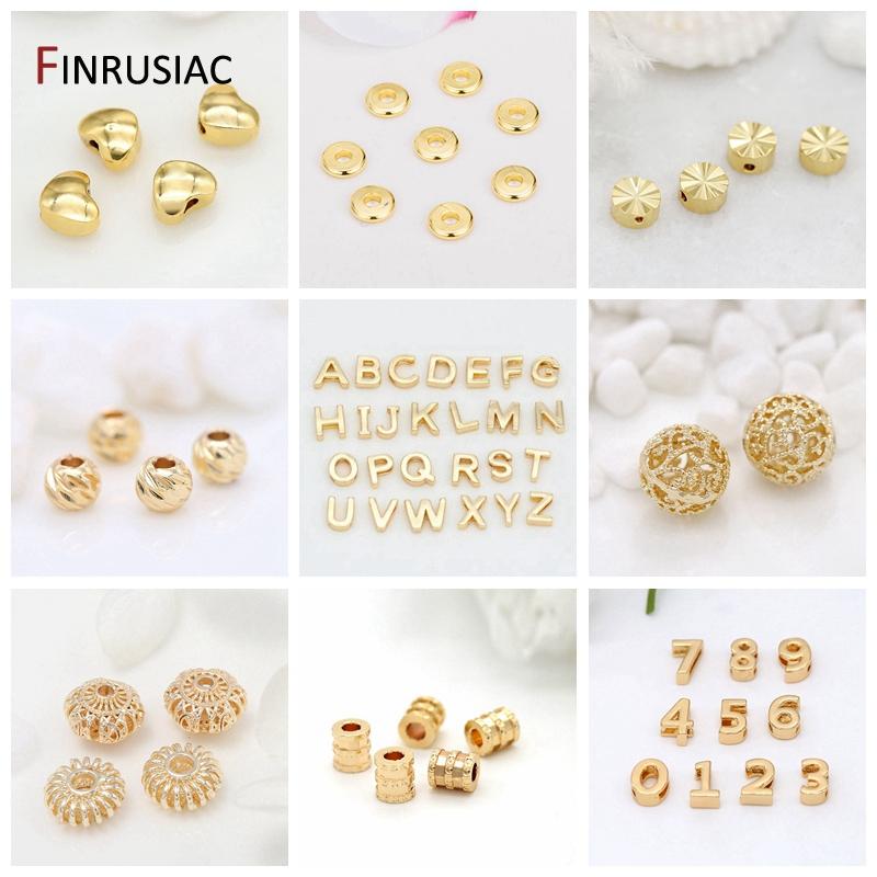 5mm Gold Plated Heart Beads Spacer Beads For DIY Handmade Bracelet Necklace Making Accessories Wholesale