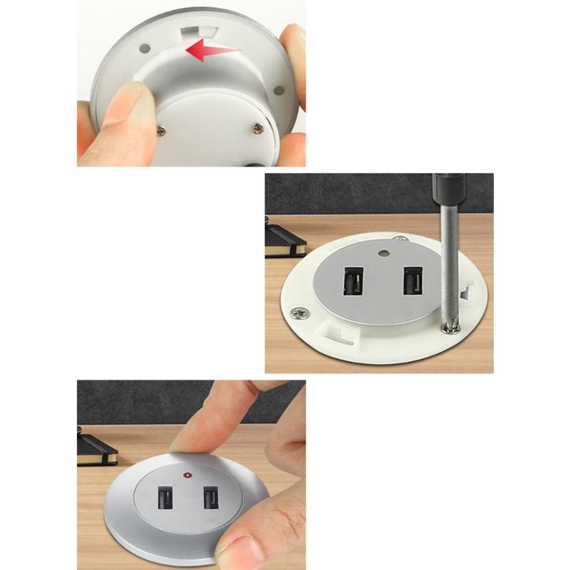 2 Port USB Desktop Embedded Charger For Mobile Phone USB Computer Desk Data Line Splitter Charging Adapter