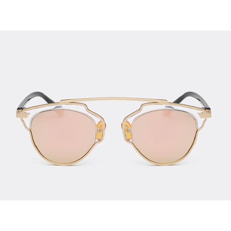 Vintage Cat Eye Sunglasses With Uv Protection Metal Frame For Fashionable Women