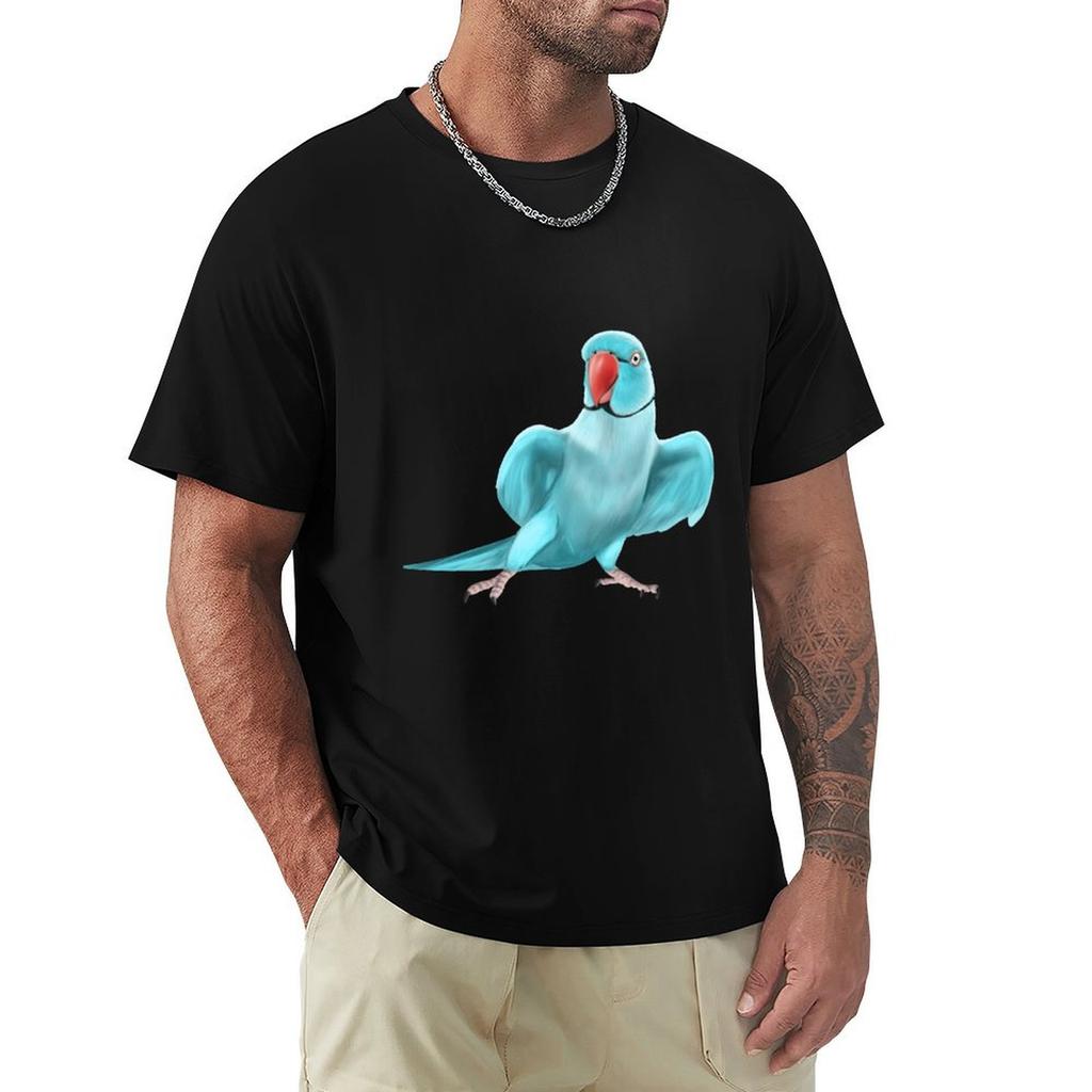 Blue Indian Ringneck Parrot T-Shirt