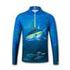 Men's Long Sleeve Mesh Fishing Shirt: Outdoor Sun Protection, Breathable, Sweat-Absorbent, Stand Collar, Printed Design.