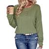 Woman Clothing Fashion Casual Tops Shirts Fashionable and Casual Temperament Women's Spring Solid Color Long-sleeved Knit Shirt