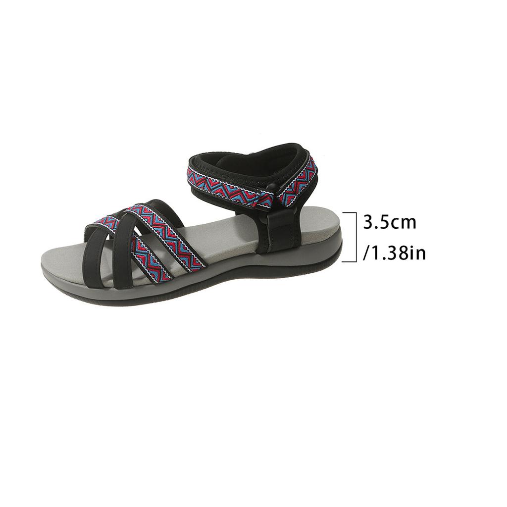 European and American Large-size Sandals 22 Summer New Wedge Heel Velcro Bohemian Beautiful Sandals