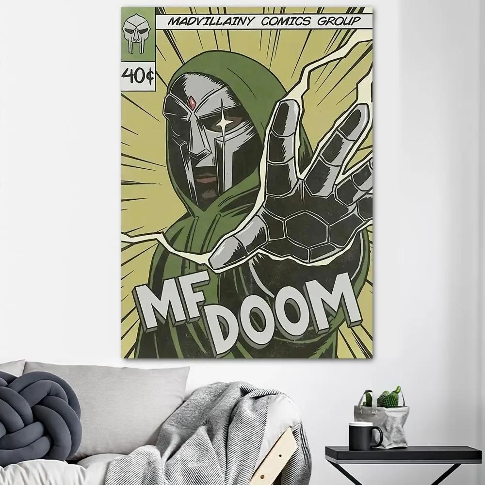 

MF DOOM Музыка Поп Обложка Альбома, Постер с HD Печатью на Холсте, Дом, Гостиная, Комната, Картина для Украшения Офиса 21X30cm Unframed
