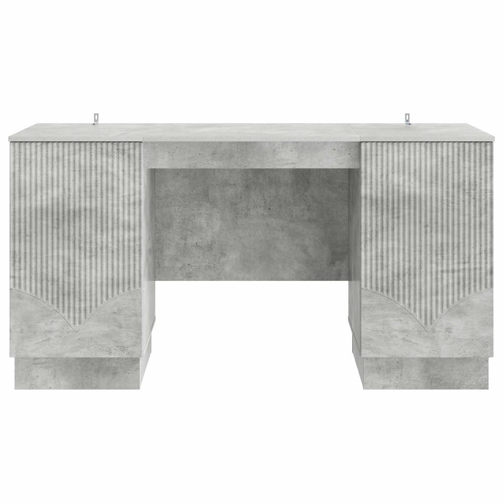 Desk with Door Concrete Grey 142.5 x 50 x 75 cm Particleboard
