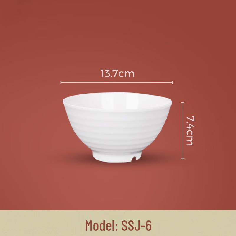 5.4-inch White Imitation Porcelain Soup Bowl