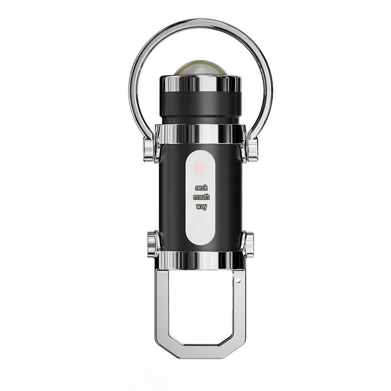 Compact Waist-Hanging Keychain Flashlight: Multifunctional, Rechargeable, Waterproof for Everyday and Outdoor Use