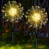 Garden Decoration Solar Light for Outdoors DIY Dandelion Solar Plug Garden Lighting Weatherproof Solar Firework Lamp Patio Lawn