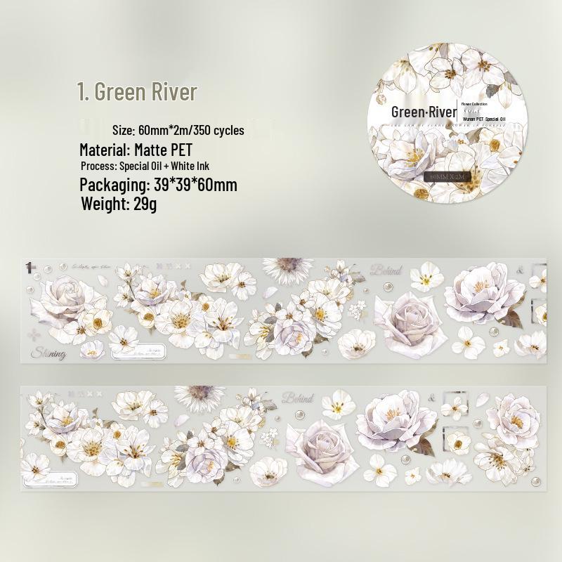 

Коллекция «Сумеречное пробуждение»: Ретро Цветочная Иллюстрация Декоративная Лента для DIY