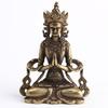 Retro Bronze Meditar Zen Budismo Casa Buda ornamento Sala de estar Decoração Artesanal Estátua de Cobre Casa de Chá Ornamento
