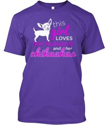 Husband + Chihuahua Love T Shirt Made In the USA Size S To 5XL