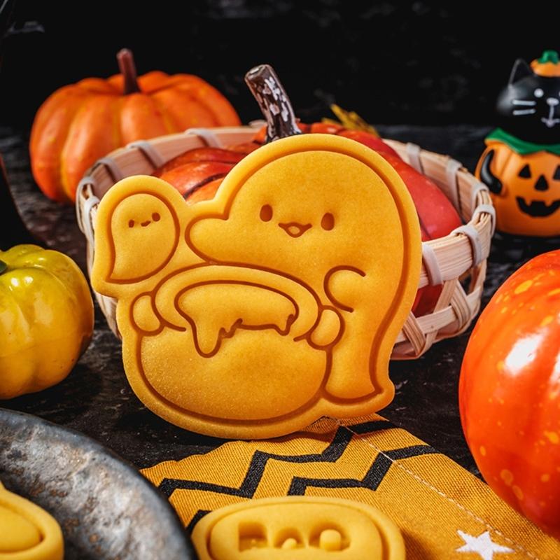 5Pcs Biscuits Mold Halloween Specter Cookie Cutter Biscuits Fondant Cookie Stamp Kitchen Tool Party Supplies