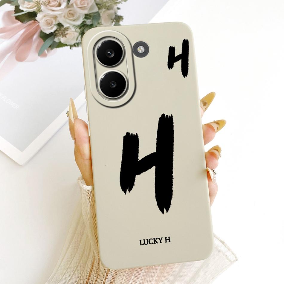 For Xiaomi Poco X8 Pro / X8 Pro Max Lucky Initial Letter Phone Case For Poco X8Pro X 8 Pro Max 5G Soft Silicone Cases Bumpers