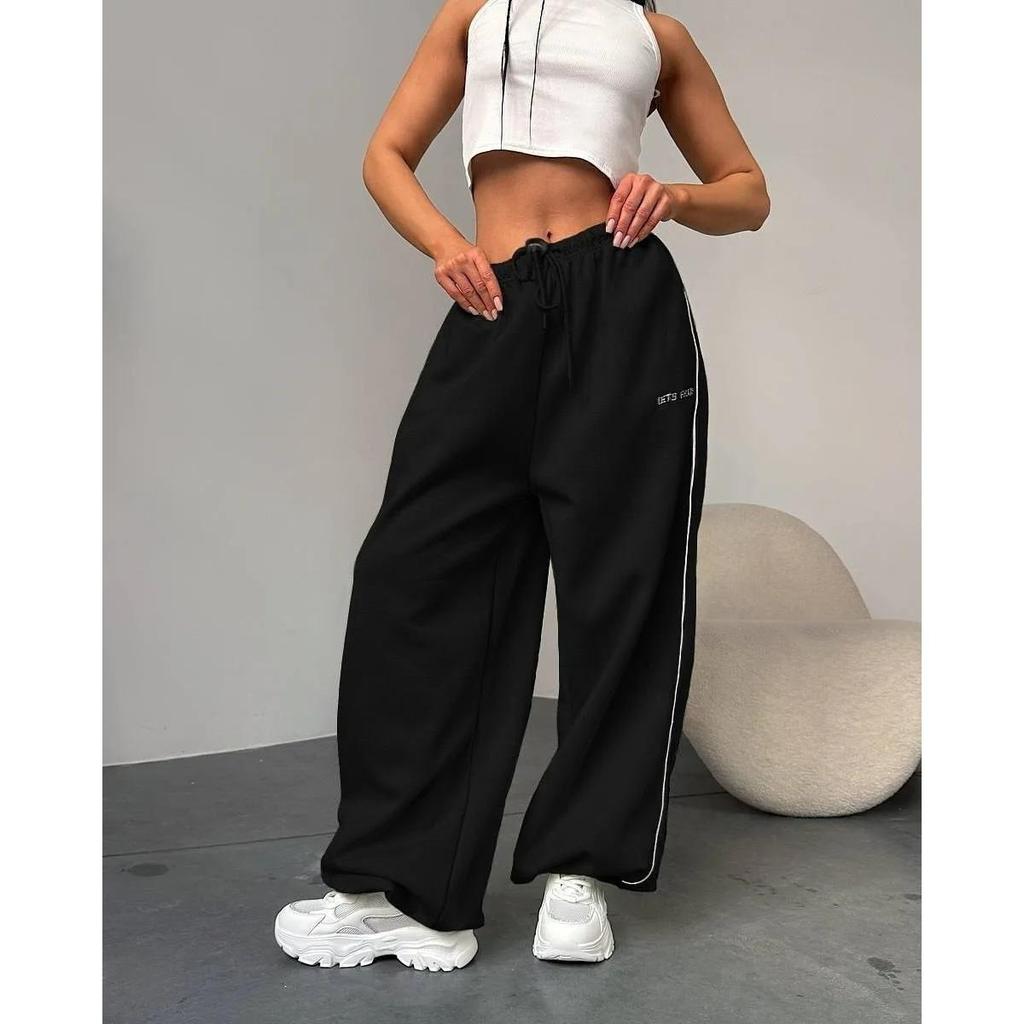 VIONA Striped Wide Leg Sports Pants For Women In Spring And Autumn, Loose And Slimming, Straight Leg Casual Pants