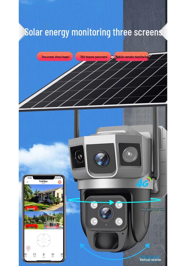 V380 Solar-Powered 4G Outdoor Camera with Dual-Light Night Vision and Low Power Consumption