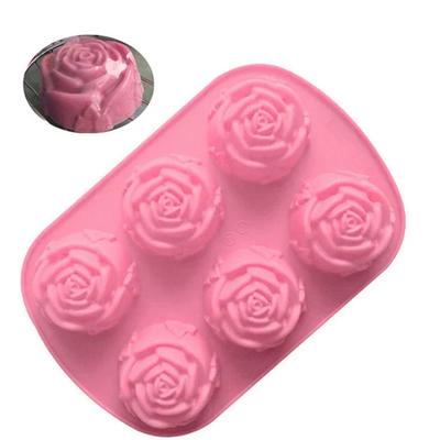 3D Cupcake, Flower Rose, Ice Cream, Chocolate, Soap, Muffin, Cake Silicone Molds with 6 Holes, Bakeware, Baking Cake Pan
