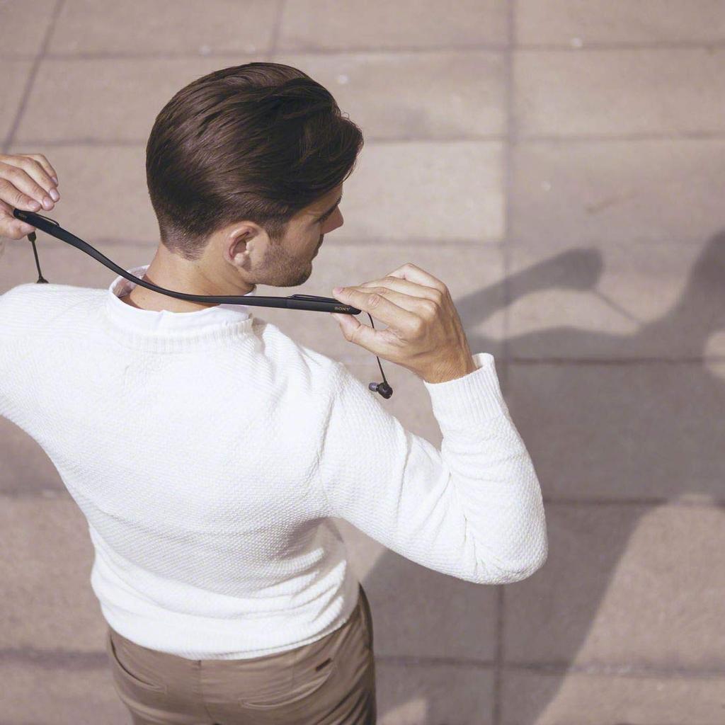 Бездротові навушники Sony Audio Amazon Alexa До 10 годин безперервної роботи Шийний обідок QN1 Жорсткий кейс 2019 з 360 Reality Audio Чорний З шумозаглушенням