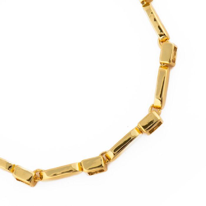 Bracelet - LUXENTER - Aslion - Or jaune 18K - Zircone cubique brillante - Longueur 18 cm