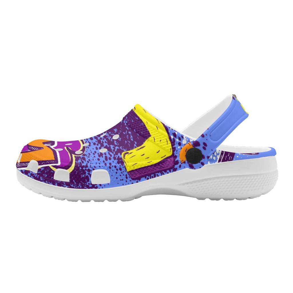 Breathable EVA Clogs Unisex Color Printed Lightweight Slip On Garden Shoes Beach Pool Bathroom Home Summer Wear Travel Shoes