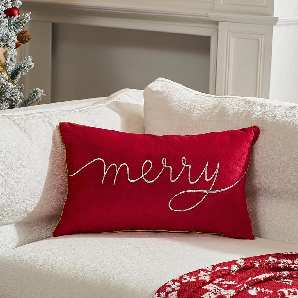 New Cross-Border Merry Christmas Pillowcase Holiday Decoration Cushion Cover for Living Room