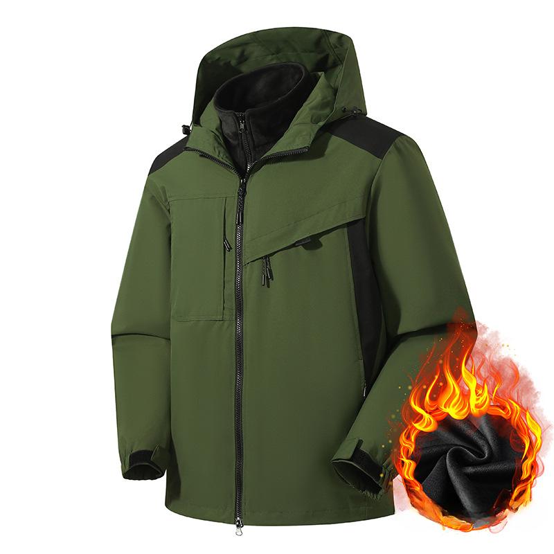 

Куртка для активного отдыха «три в одном» для мужчин и женщин, куртка из двух частей, куртка из бархата Silver Fox 4XL