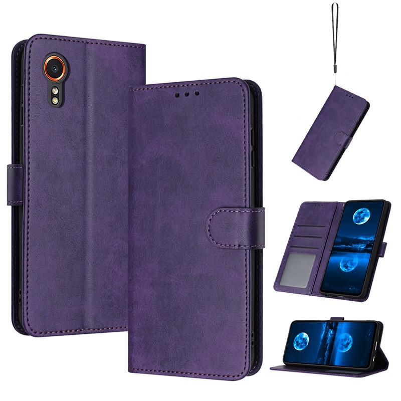 Magnetische Flip-Cover Lederhülle für Samsung Galaxy Xcover 7 6 Pro 2 5 4S 4 Xcover7 G556B Hülle Einfarbig Hautgefühl Brieftaschentaschen