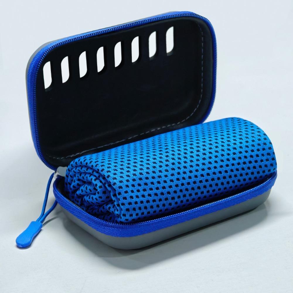 

Portable Polyester Cooling Towel Microfiber Absorbent Microfiber Towel EVA Boxed Quick Dry Towel Summer синий