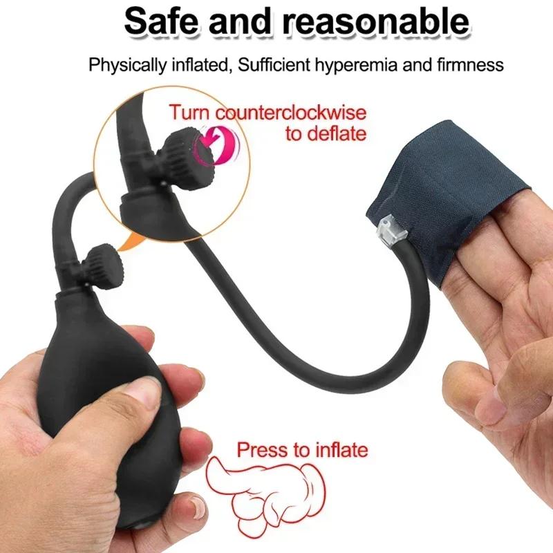 Inflatable Cock Rings Male Masturbator Sex Toys For Men Vibrators Penis Pump Penis Enlargment Sexy Toys For Couples Men's Ring