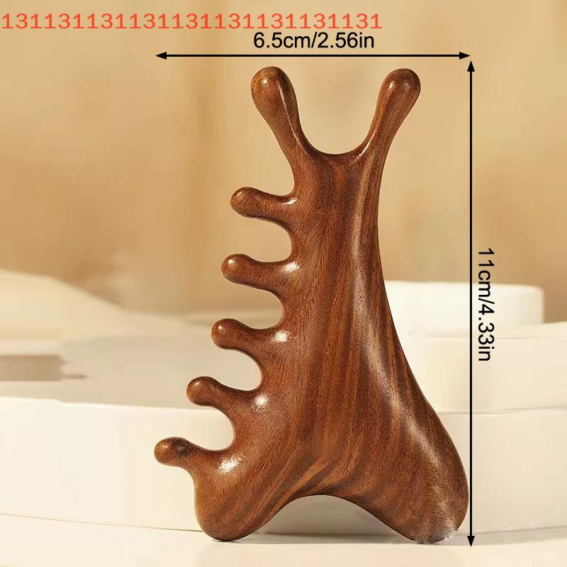 Multifunctional Meridian Wooden Massage Head Health Comb Sandalwood Large Wide Tooth Guasha Point Comb