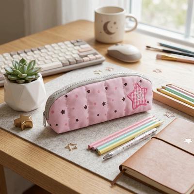 Portable Pencil Pouch Cute Star Stationery Storage Case Pencil Stationery Organizer  Travel Use