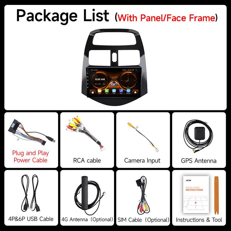 JIUYIN Android 13 Car Radio Multimedia Video Player For Chevrolet Spark Beat Matiz Creative 2010-2014 2Din 4G Navigation Carplay