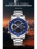 SANDA Men's Multi-Time Zone Steel Band Watch - Luminous, Waterproof, Alarm & Stopwatch Features
